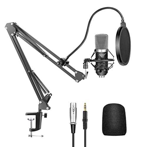 Neewer NW-700 Microphone à Condensateur Professionnel Enregistrement Studio & NW-35 Support de Microphone à Bras de Ciseaux Réglable avec Shock Mount et Kit de Pince de Fixation